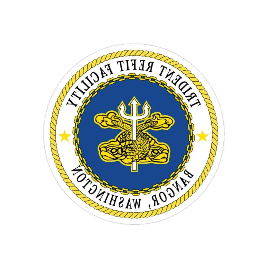 Trident Refit Facility BangorWA (U.S. Navy) REVERSE PRINT Transparent Die-Cut STICKER 2 Inch Die-Cut Transparent - The Sticker Space