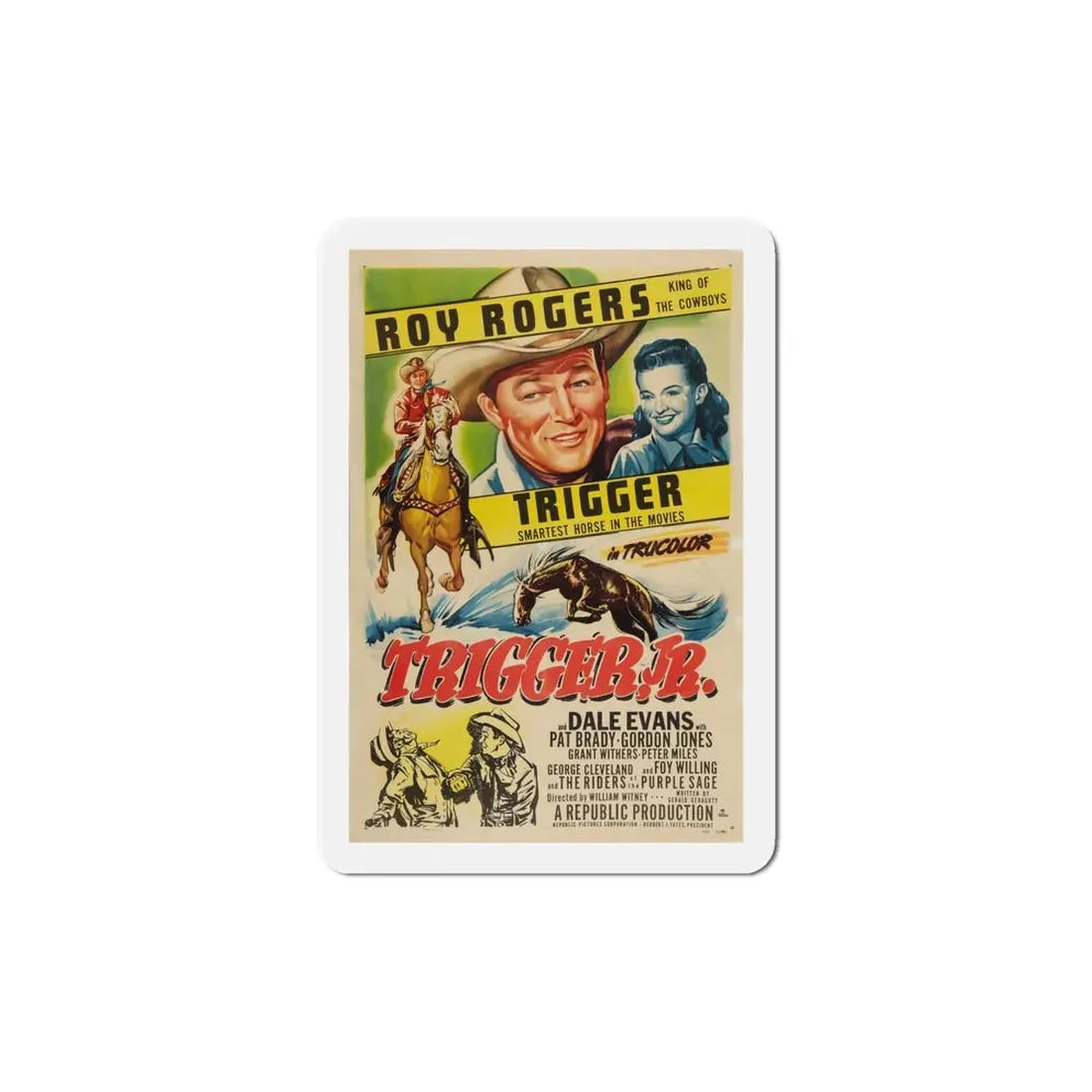 Trigger Jr 1950 Movie Poster Refrigerator Magnet 6 Inch - The Sticker Space