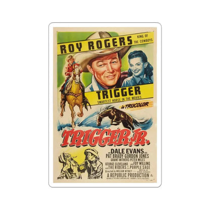 Trigger Jr 1950 Movie Poster - STICKER Vinyl Kiss-Cut Decal 4 Inch White - The Sticker Space