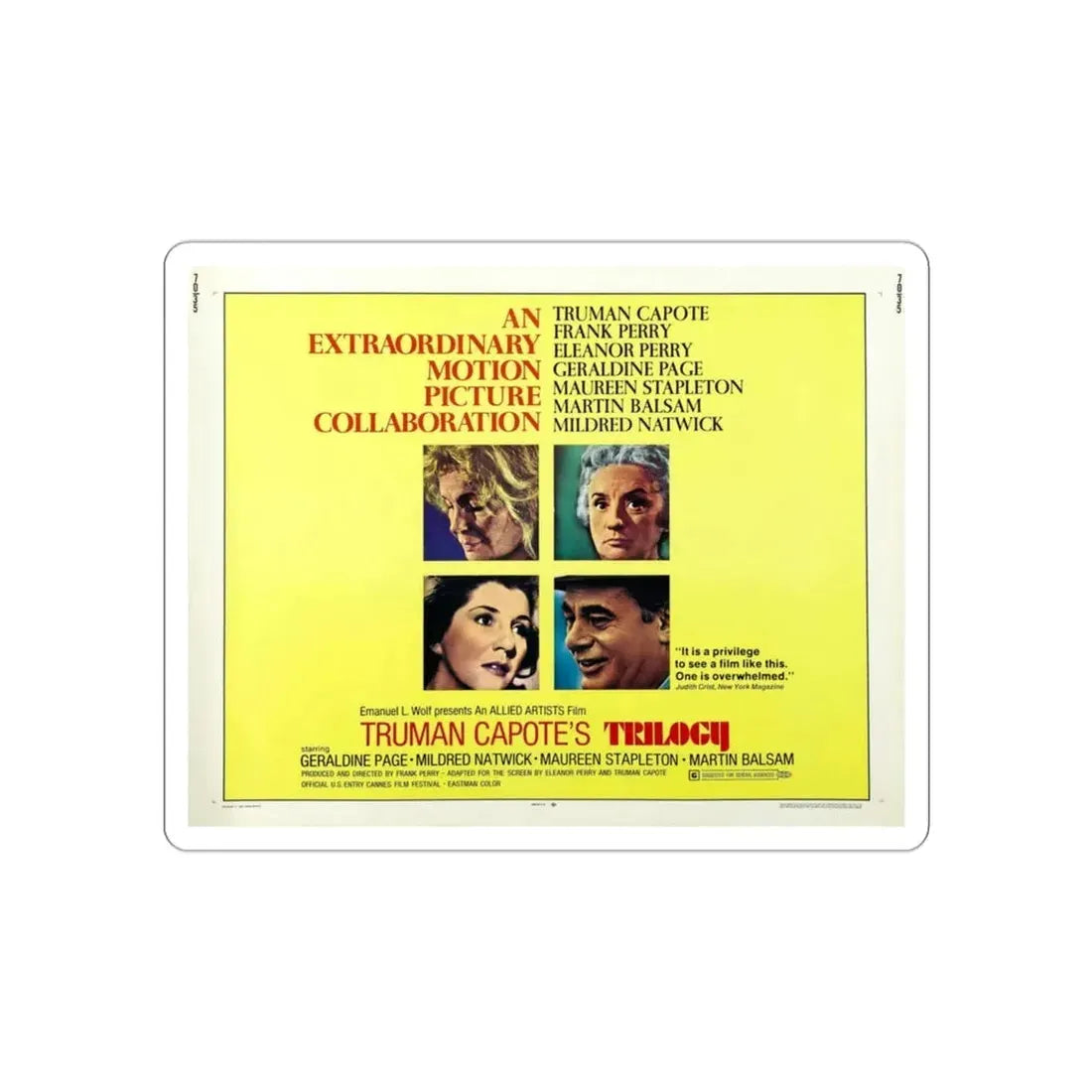 Trilogy 1969 Movie Poster STICKER Vinyl Die-Cut Decal 3 Inch - The Sticker Space
