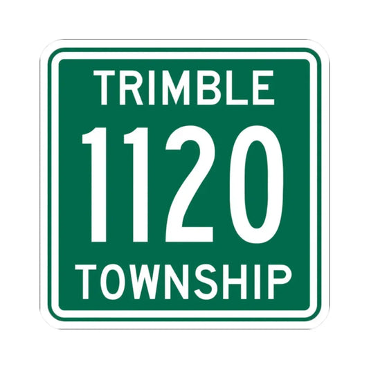 Trimble Township Route 1120 Athens County Ohio (Ohio) (Road Sign) STICKER Vinyl Kiss-Cut Decal 2 Inch White - The Sticker Space