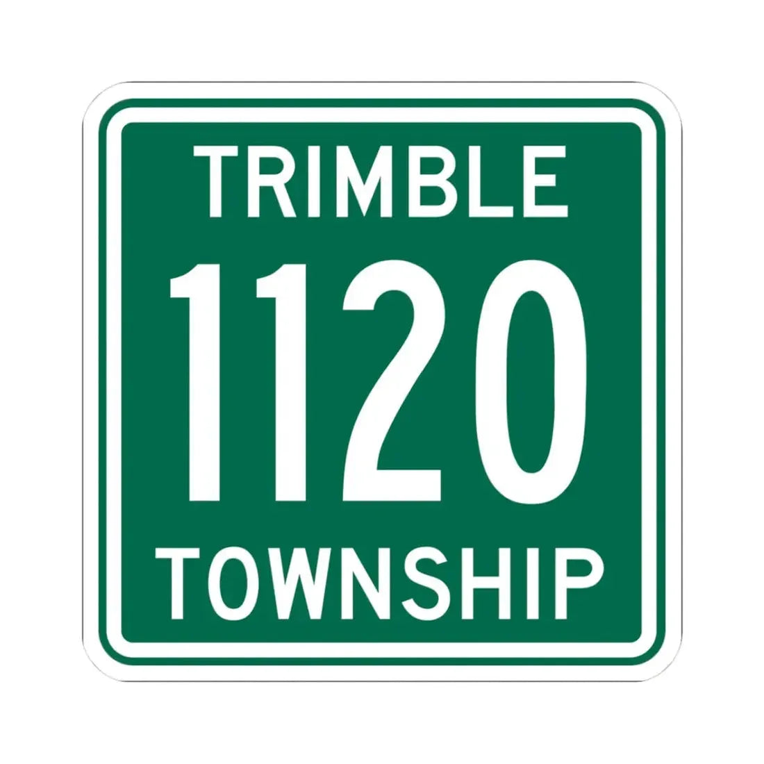 Trimble Township Route 1120 Athens County Ohio (Ohio) (Road Sign) STICKER Vinyl Kiss-Cut Decal 3 Inch White - The Sticker Space