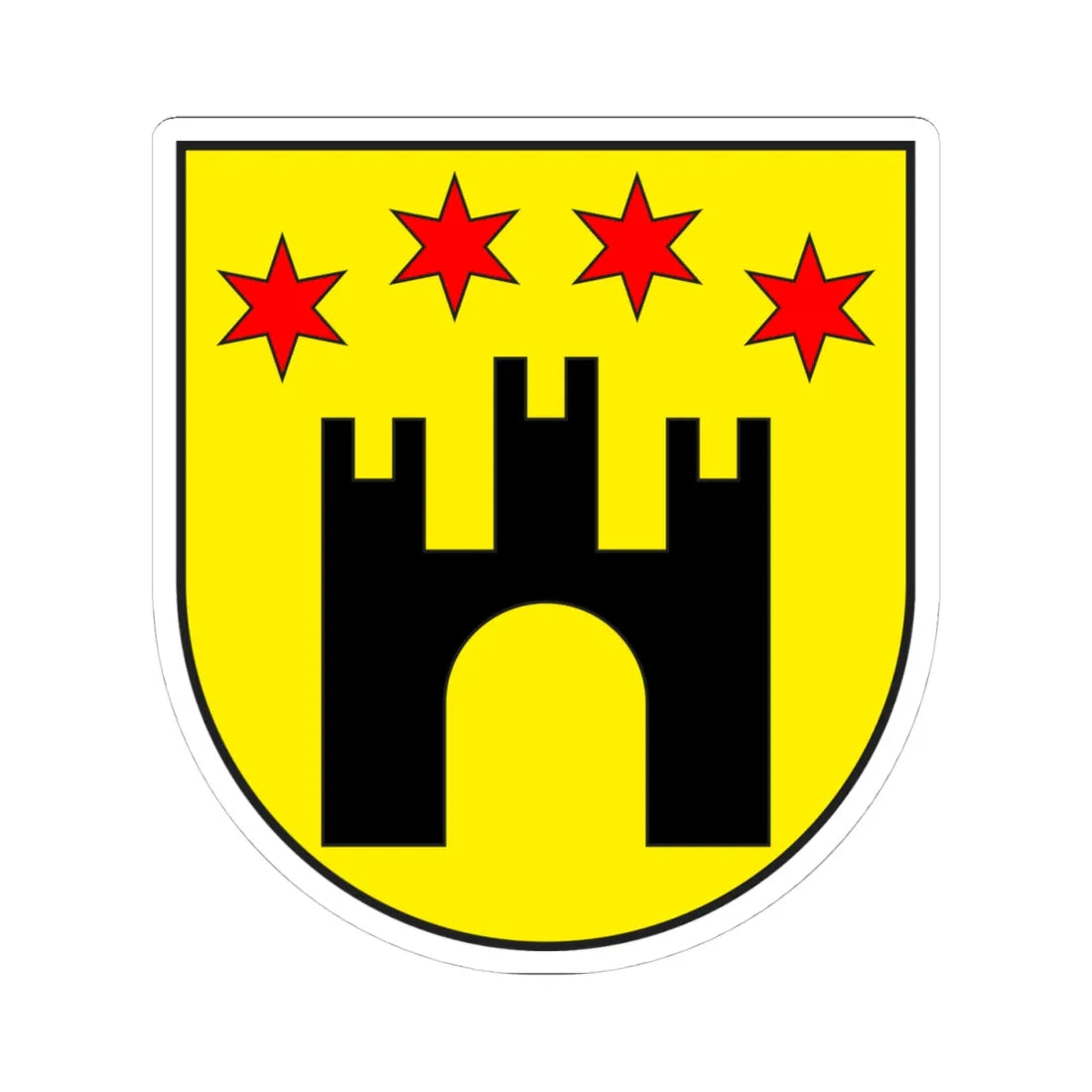 Trin wappen (Switzerland) (Coat of Arms) STICKER Vinyl Kiss-Cut Decal 4 Inch White - The Sticker Space