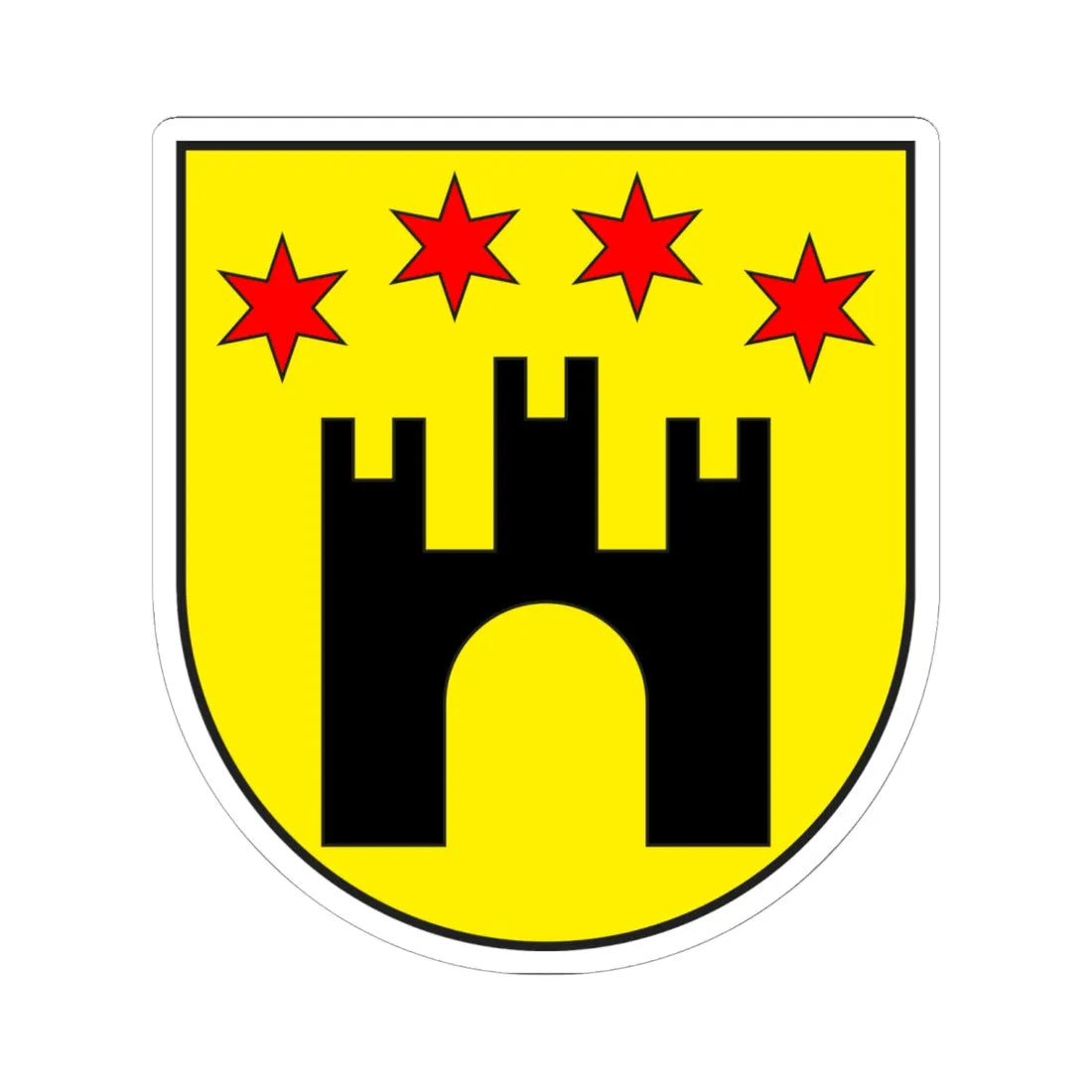 Trin wappen (Switzerland) (Coat of Arms) STICKER Vinyl Kiss-Cut Decal 6 Inch White - The Sticker Space