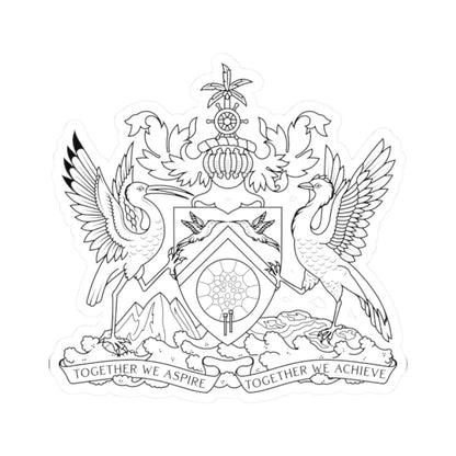 Trinidad and Tobago coat of arms outline (Trinidad and Tobago) (Coat of Arms) STICKER Vinyl Kiss-Cut Decal 2 Inch White - The Sticker Space