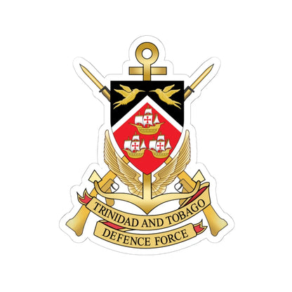 Trinidad and Tobago Defence Force emblem (Trinidad and Tobago) (Coat of Arms) STICKER Vinyl Kiss-Cut Decal 6 Inch White - The Sticker Space