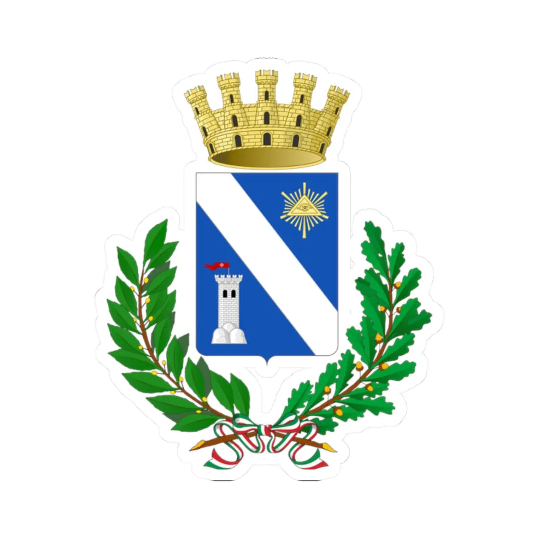 Trinitapoli-Stemma-2 (Italy) (Coat of Arms) STICKER Vinyl Kiss-Cut Decal 2 Inch White - The Sticker Space