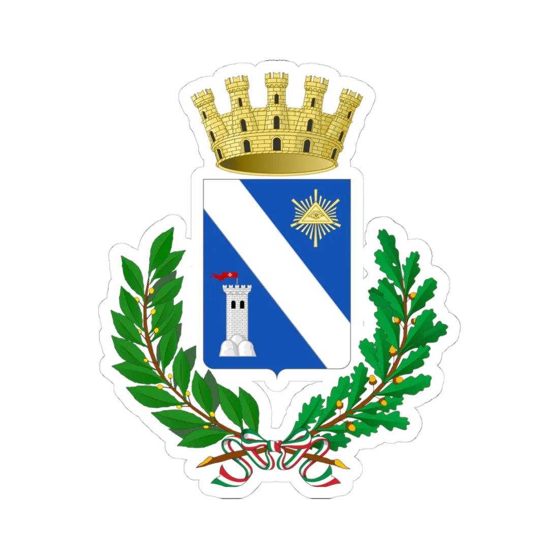 Trinitapoli-Stemma-2 (Italy) (Coat of Arms) STICKER Vinyl Kiss-Cut Decal 4 Inch White - The Sticker Space