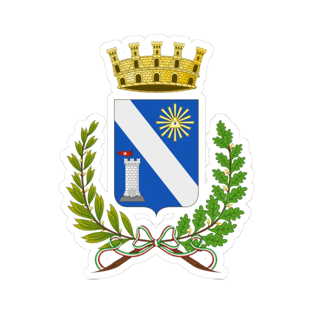 Trinitapoli-Stemma (Italy) (Coat of Arms) STICKER Vinyl Kiss-Cut Decal 3 Inch White - The Sticker Space