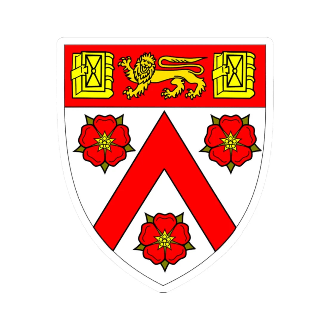 Trinity College Cambridge shield (England) (Coat of Arms) STICKER Vinyl Kiss-Cut Decal 2 Inch White - The Sticker Space