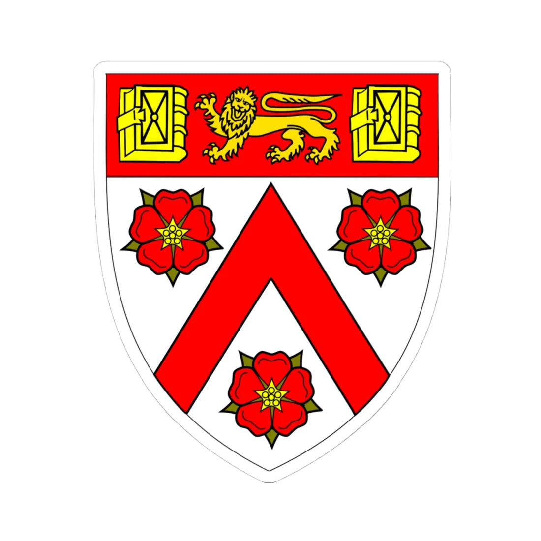 Trinity College Cambridge shield (England) (Coat of Arms) STICKER Vinyl Kiss-Cut Decal 4 Inch White - The Sticker Space