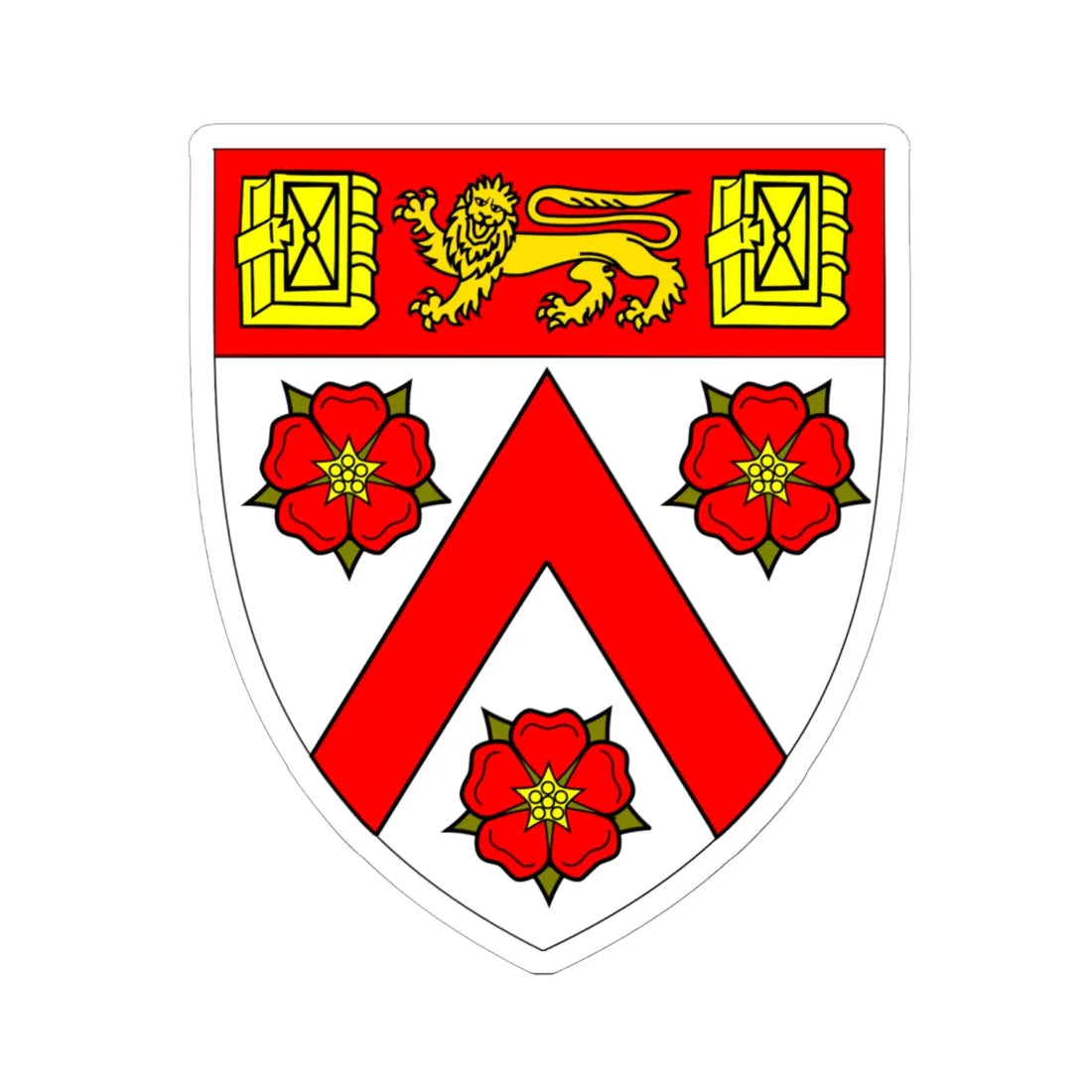 Trinity College Cambridge shield (England) (Coat of Arms) STICKER Vinyl Kiss-Cut Decal 6 Inch White - The Sticker Space
