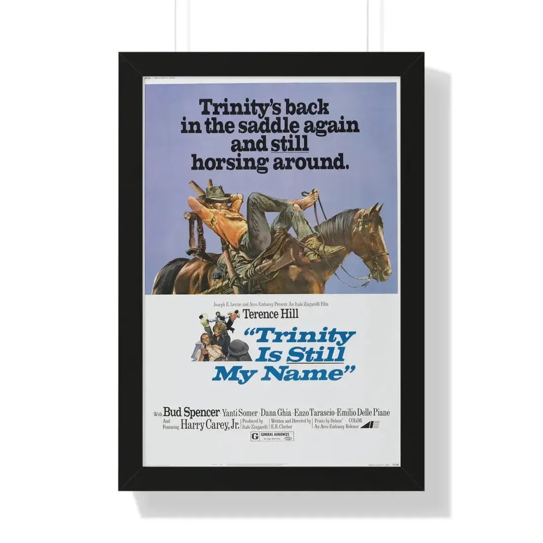 TRINITY IS STILL MY NAME 1971 - Framed Movie Poster 16″ x 24″ Black - The Sticker Space