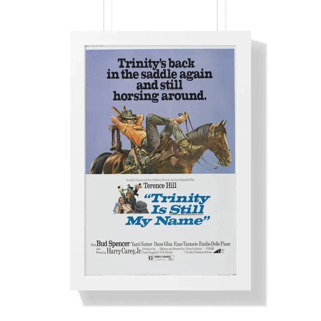 TRINITY IS STILL MY NAME 1971 - Framed Movie Poster 16″ x 24″ White - The Sticker Space