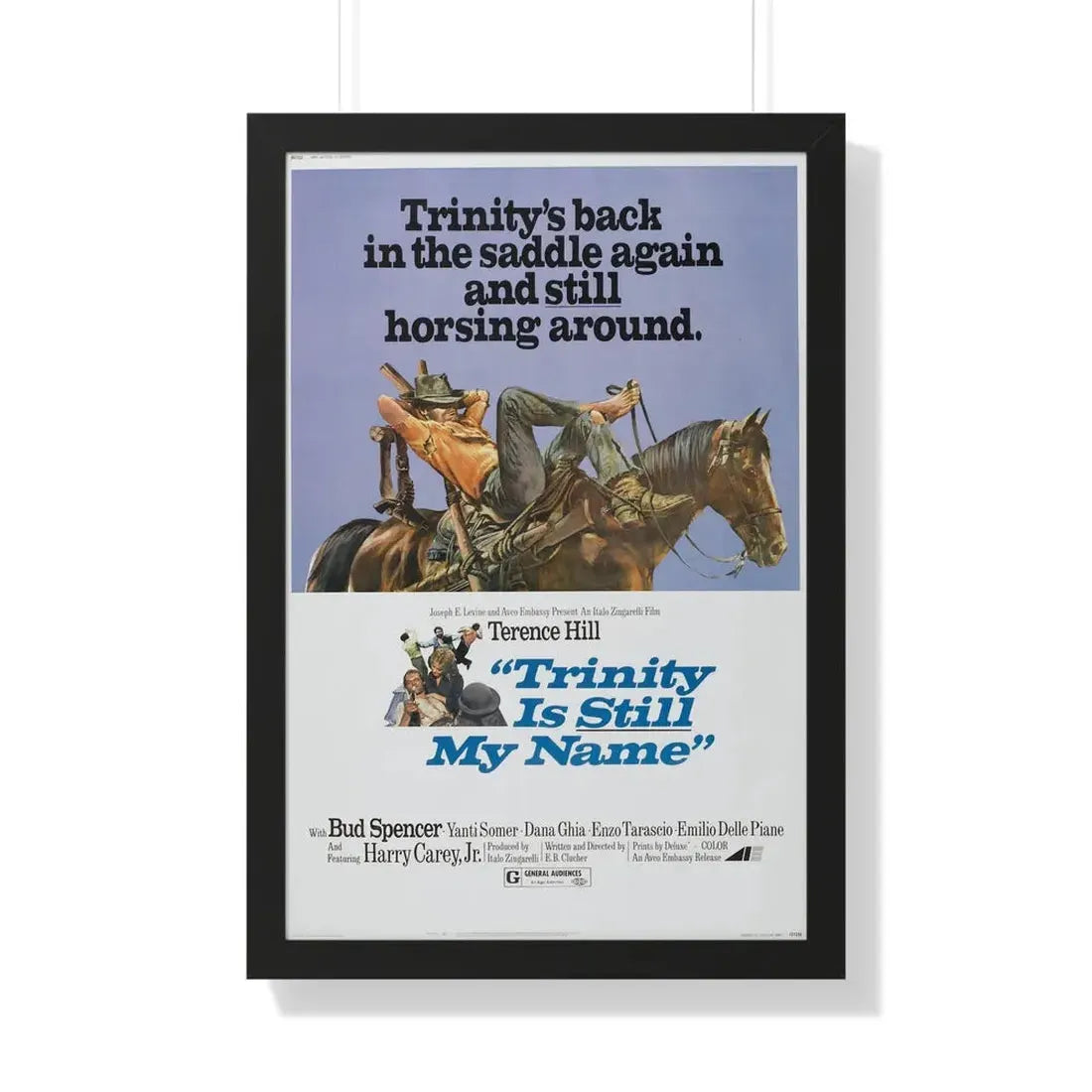 TRINITY IS STILL MY NAME 1971 - Framed Movie Poster 20" x 30" Black - The Sticker Space