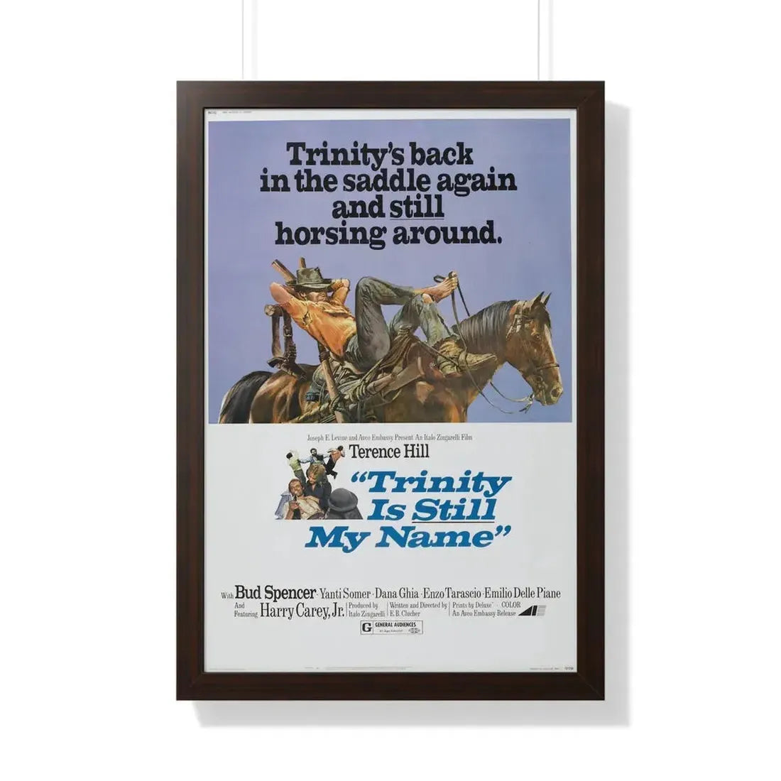 TRINITY IS STILL MY NAME 1971 - Framed Movie Poster 20" x 30" Walnut - The Sticker Space