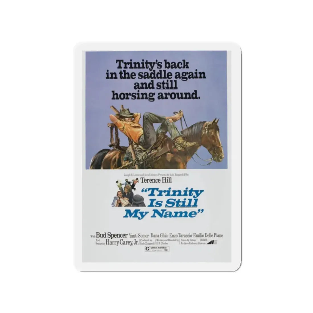 TRINITY IS STILL MY NAME 1971 Movie Poster - Refrigerator Magnet 2 Inch Die-Cut - The Sticker Space