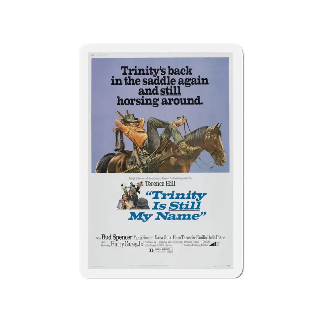 TRINITY IS STILL MY NAME 1971 Movie Poster - Refrigerator Magnet 3 Inch Die-Cut - The Sticker Space