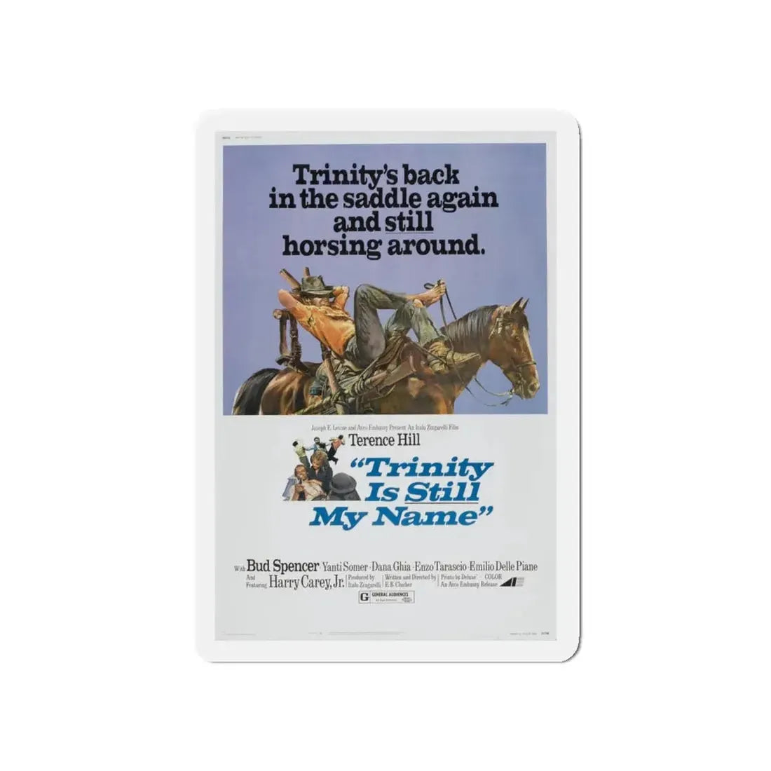 TRINITY IS STILL MY NAME 1971 Movie Poster - Refrigerator Magnet 4 Inch Die-Cut - The Sticker Space