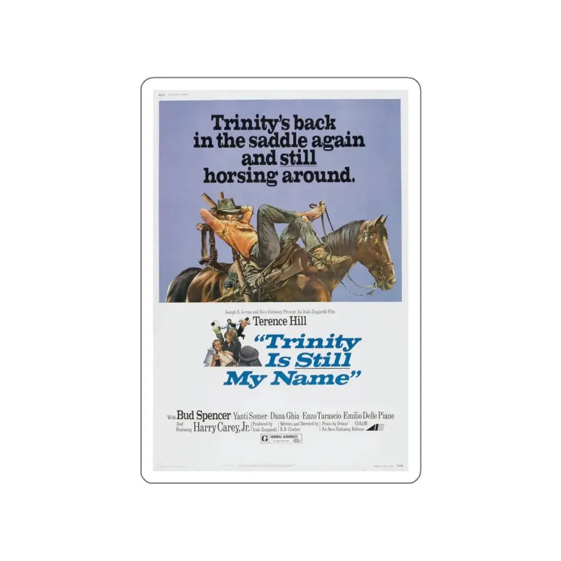 TRINITY IS STILL MY NAME 1971 Movie Poster STICKER Vinyl Die-Cut Decal 5 Inch - The Sticker Space