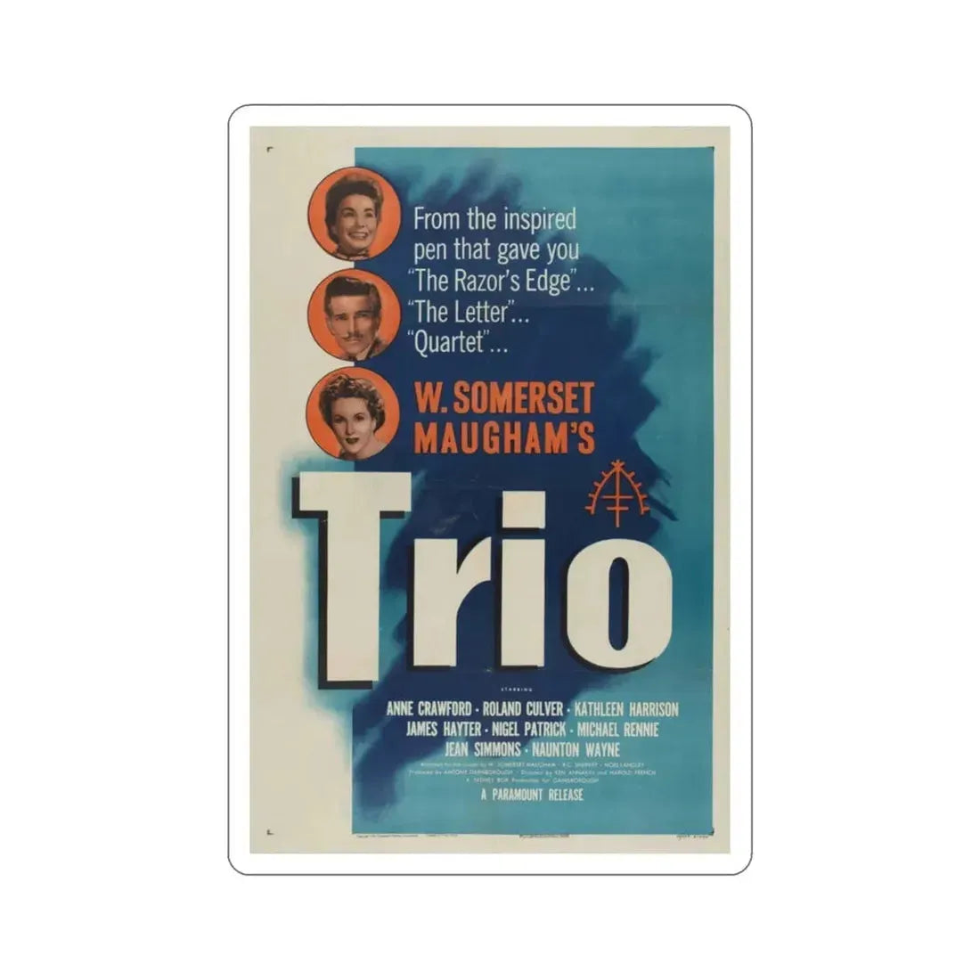 Trio 1950 Movie Poster STICKER Vinyl Die-Cut Decal 3 Inch - The Sticker Space