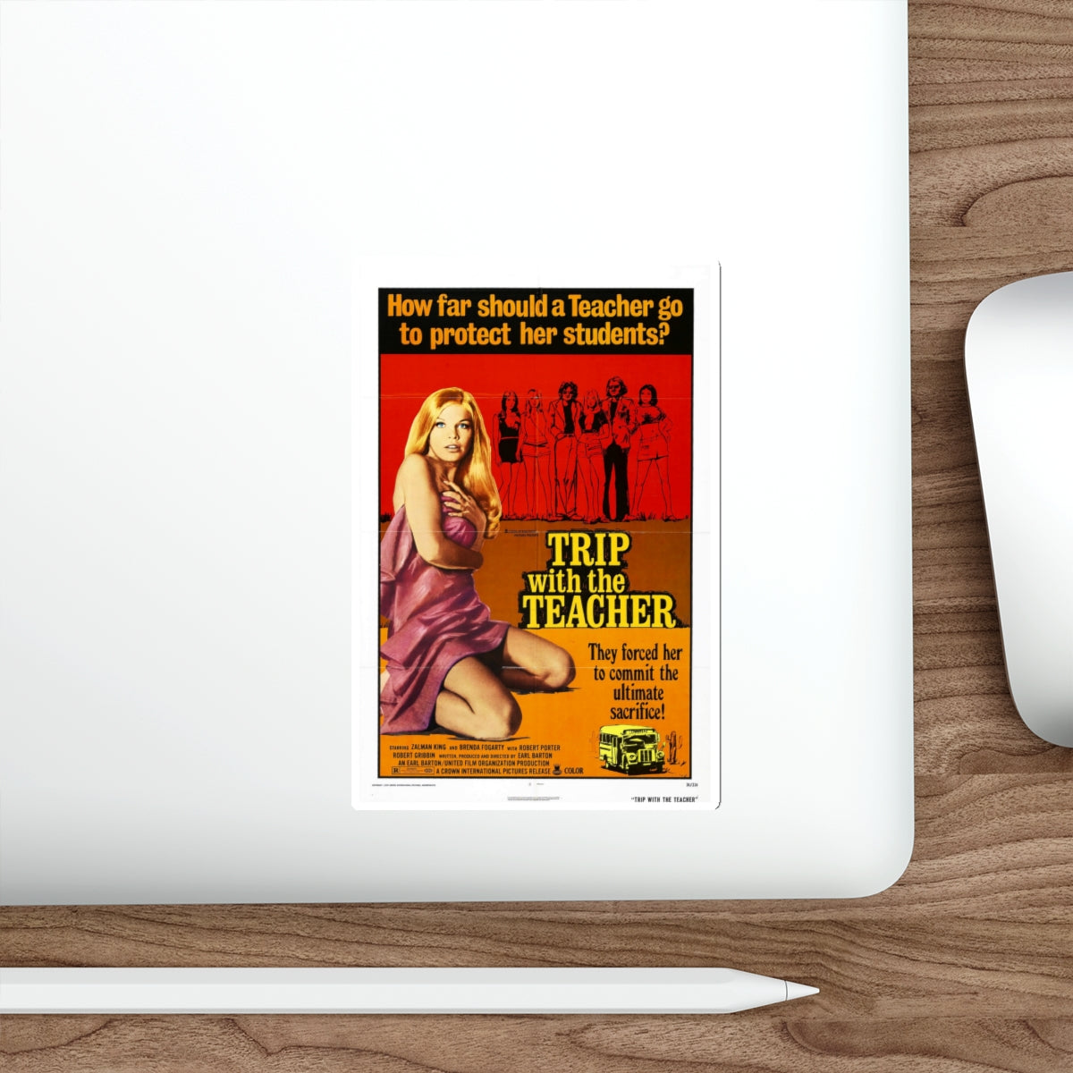 TRIP WITH THE TEACHER 1975 Movie Poster STICKER Vinyl Die-Cut Decal-The Sticker Space