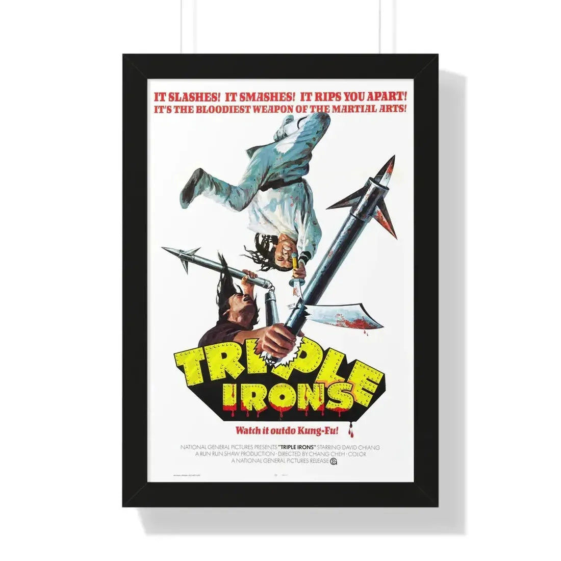 TRIPLE IRONS 1971 - Framed Movie Poster 16″ x 24″ Black - The Sticker Space