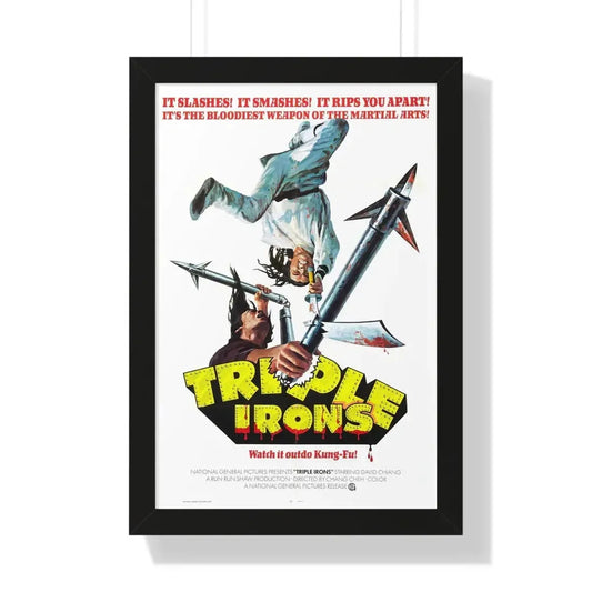 TRIPLE IRONS 1971 - Framed Movie Poster 16″ x 24″ Black - The Sticker Space