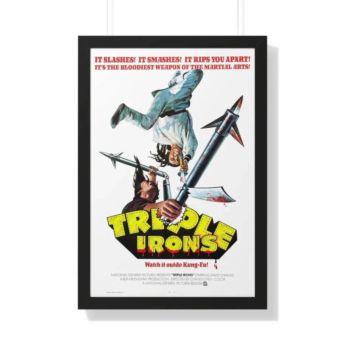 TRIPLE IRONS 1971 - Framed Movie Poster 20" x 30" Black - The Sticker Space
