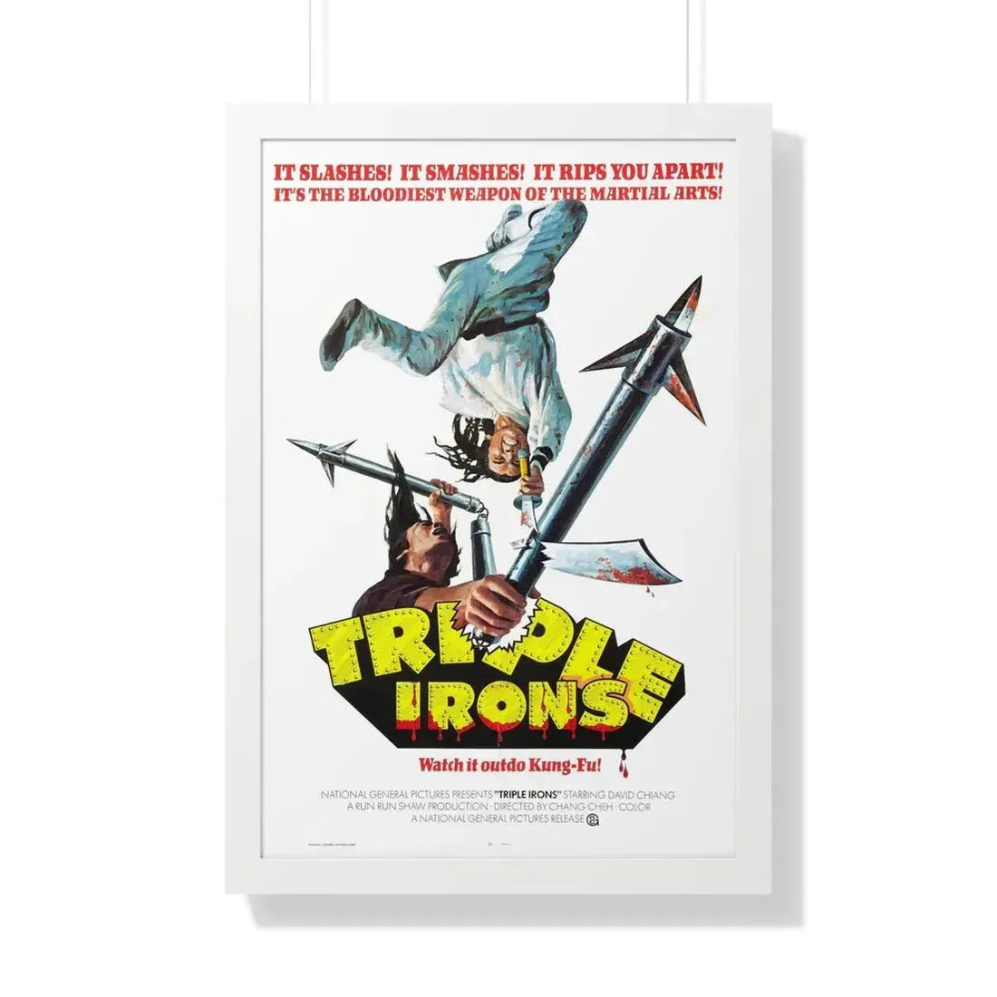 TRIPLE IRONS 1971 - Framed Movie Poster 20" x 30" White - The Sticker Space