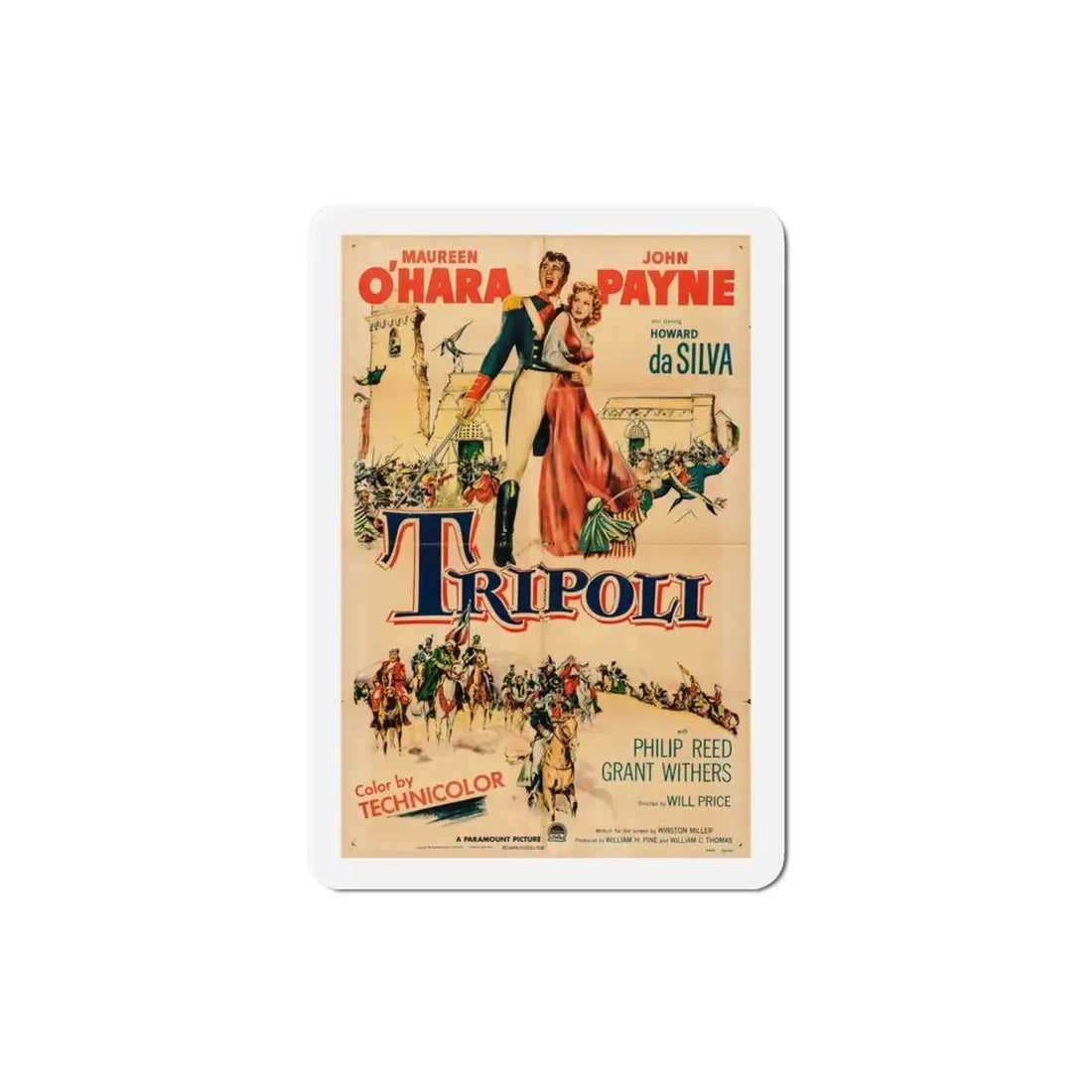 Tripoli 1950 Movie Poster Refrigerator Magnet 3 Inch - The Sticker Space