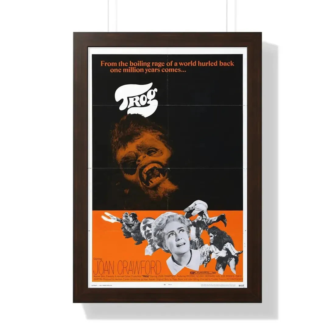 TROG 1970 - Framed Movie Poster 16″ x 24″ Walnut - The Sticker Space