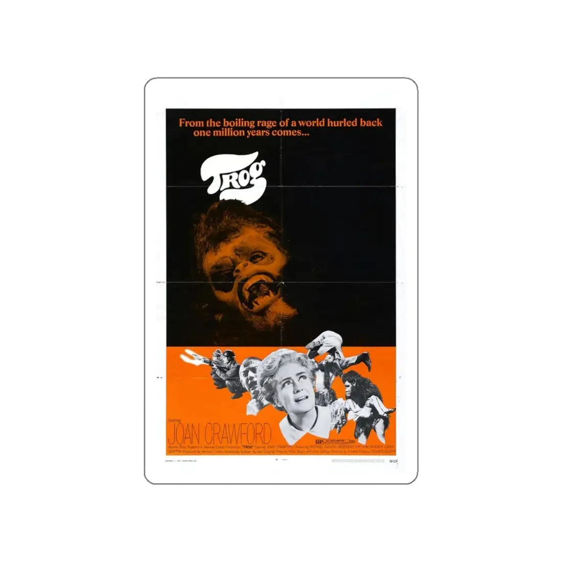 TROG 1970 Movie Poster STICKER Vinyl Die-Cut Decal 6 Inch - The Sticker Space