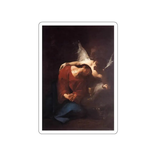 TROGER, Paul - Christ Comforted by an Angel (Artwork) STICKER Vinyl Die-Cut Decal White Die-Cut 2 Inch - The Sticker Space