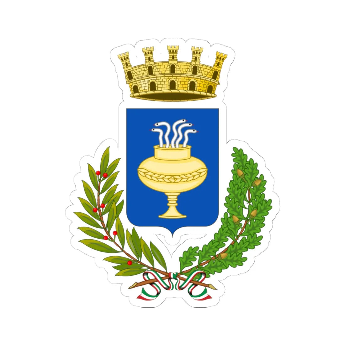 Troia Italia-Stemma (Italy) (Coat of Arms) STICKER Vinyl Kiss-Cut Decal 4 Inch White - The Sticker Space