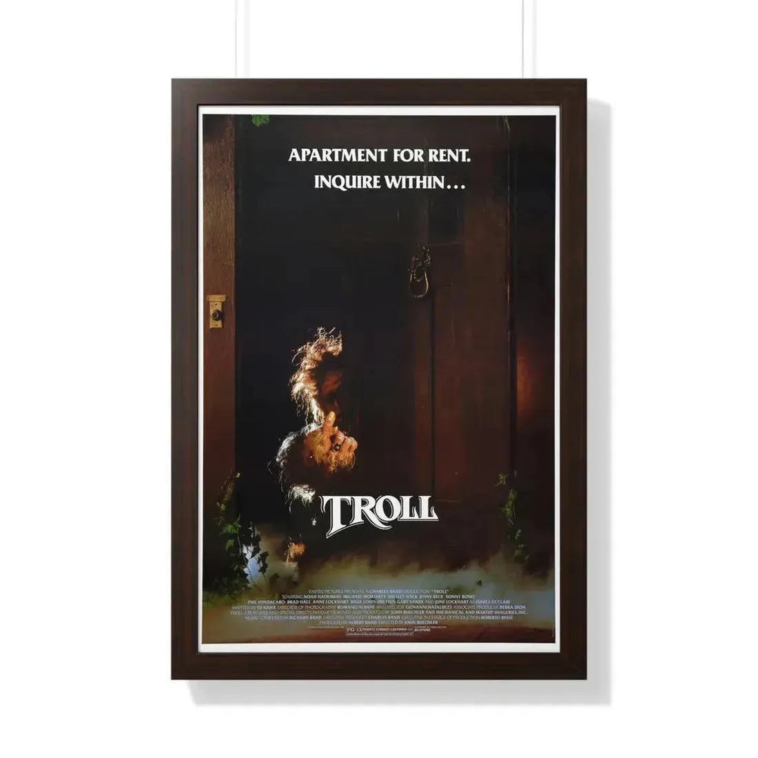 TROLL 1986 - Framed Movie Poster 20" x 30" Walnut - The Sticker Space