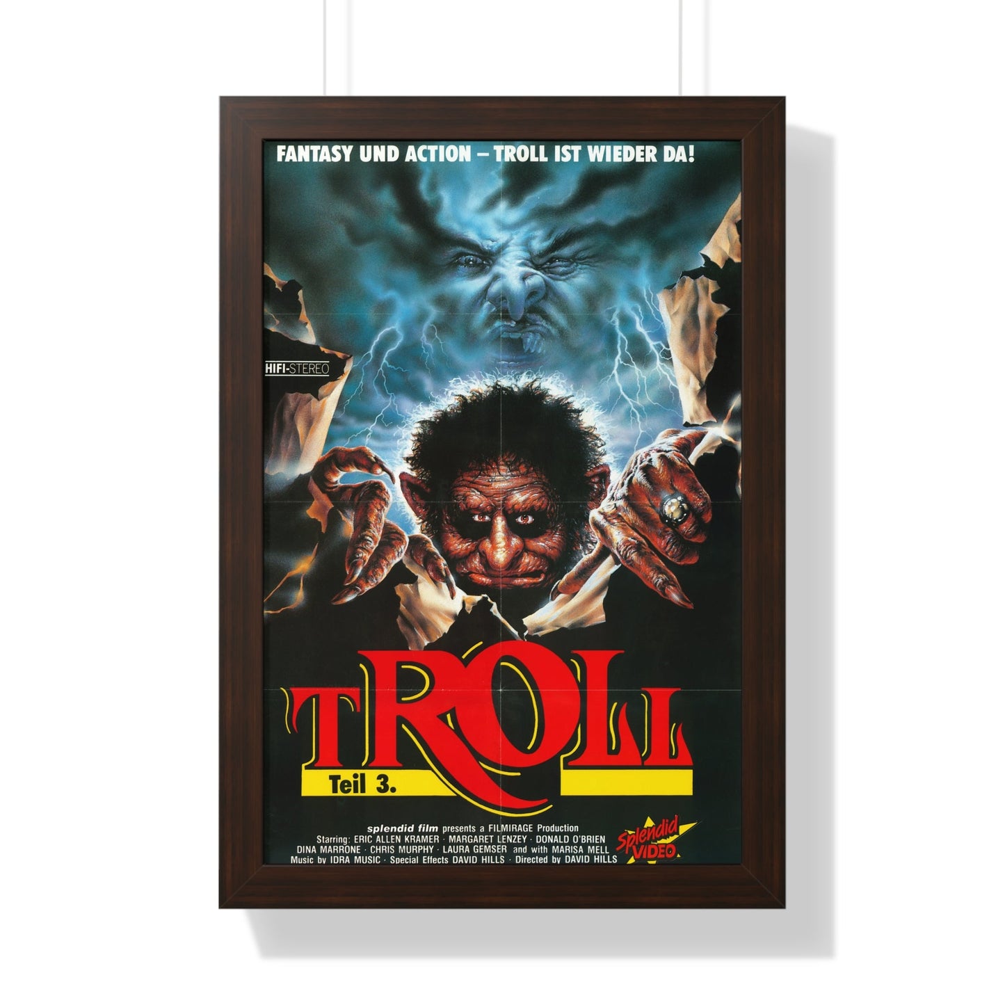 TROLL 3 (QUEST FOR THE MIGHTY SWORD) 1990 - Framed Movie Poster-16″ x 24″-The Sticker Space