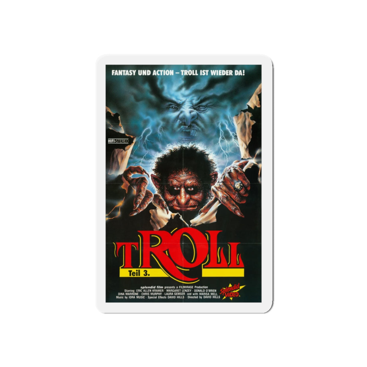 TROLL 3 (QUEST FOR THE MIGHTY SWORD) 1990 Movie Poster - Refrigerator Magnet