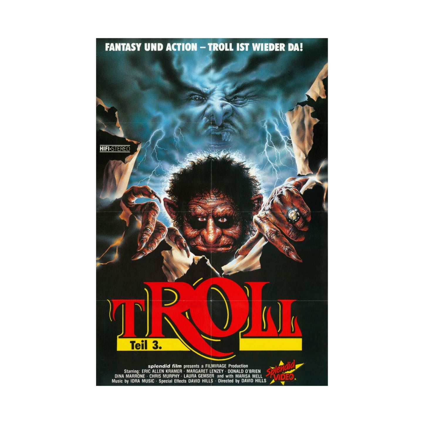 TROLL 3 (QUEST FOR THE MIGHTY SWORD) 1990 - Paper Movie Poster-The Sticker Space