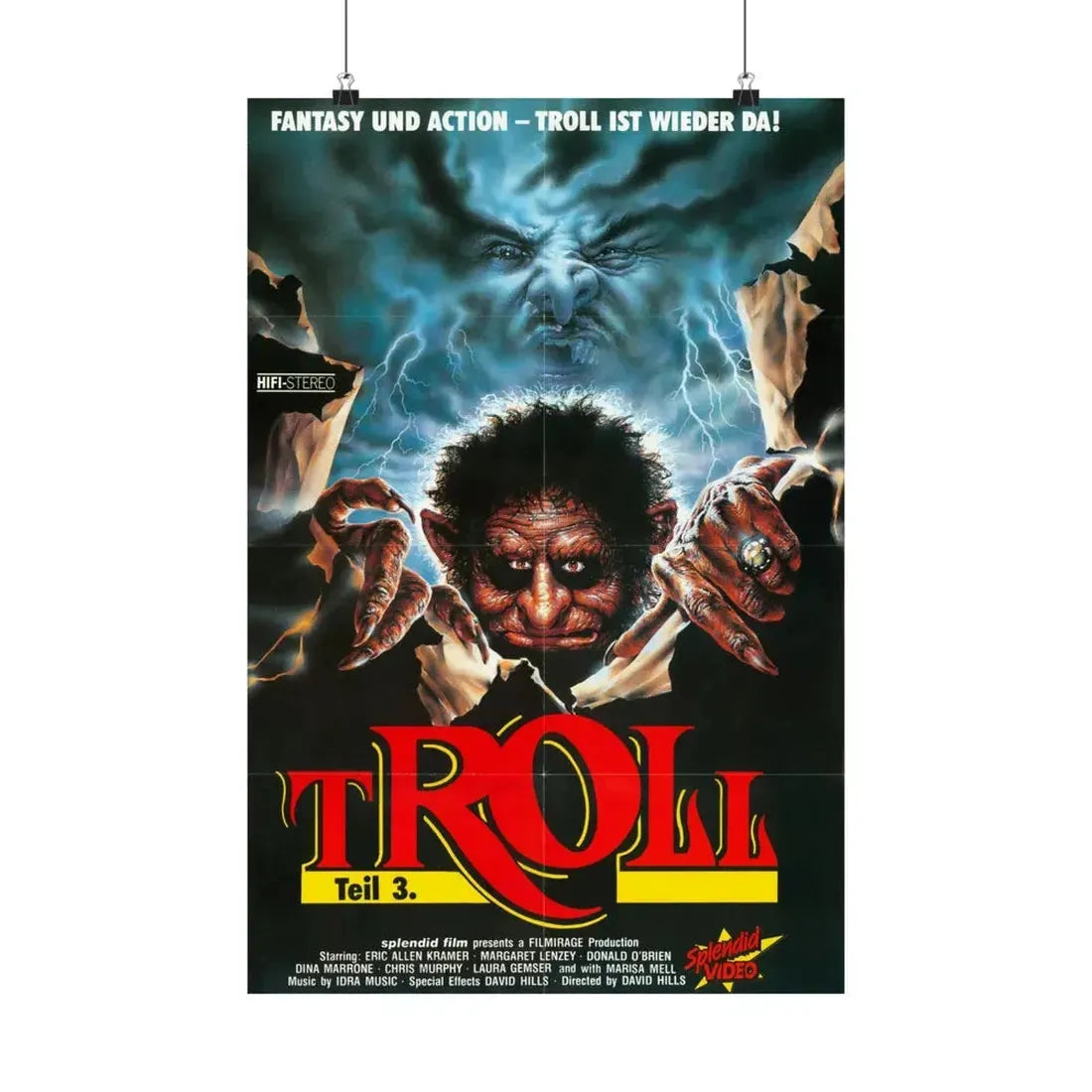 TROLL 3 (QUEST FOR THE MIGHTY SWORD) 1990 - Paper Movie Poster 16″ x 24″ Matte - The Sticker Space