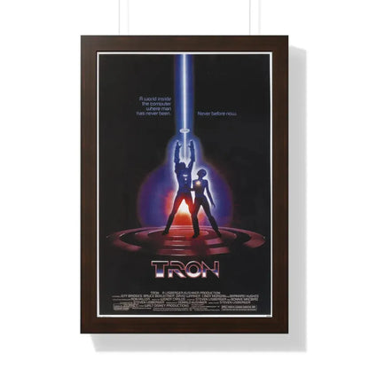 TRON 1982 - Framed Movie Poster 16″ x 24″ Walnut - The Sticker Space