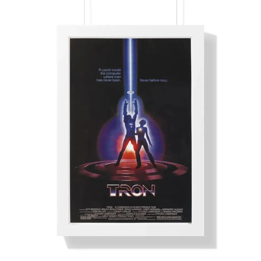 TRON 1982 - Framed Movie Poster 16″ x 24″ White - The Sticker Space