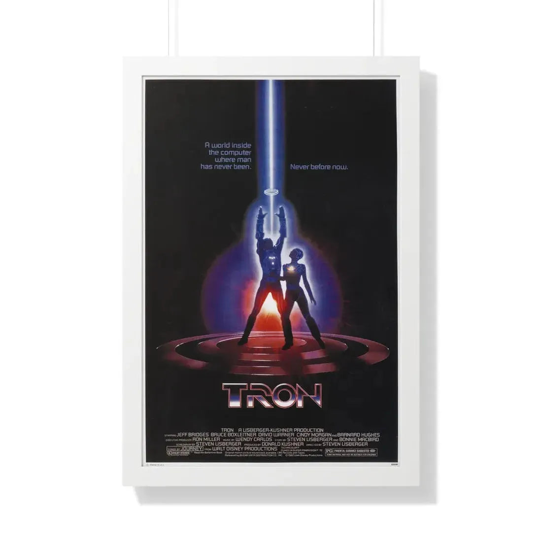 TRON 1982 - Framed Movie Poster 20" x 30" White - The Sticker Space