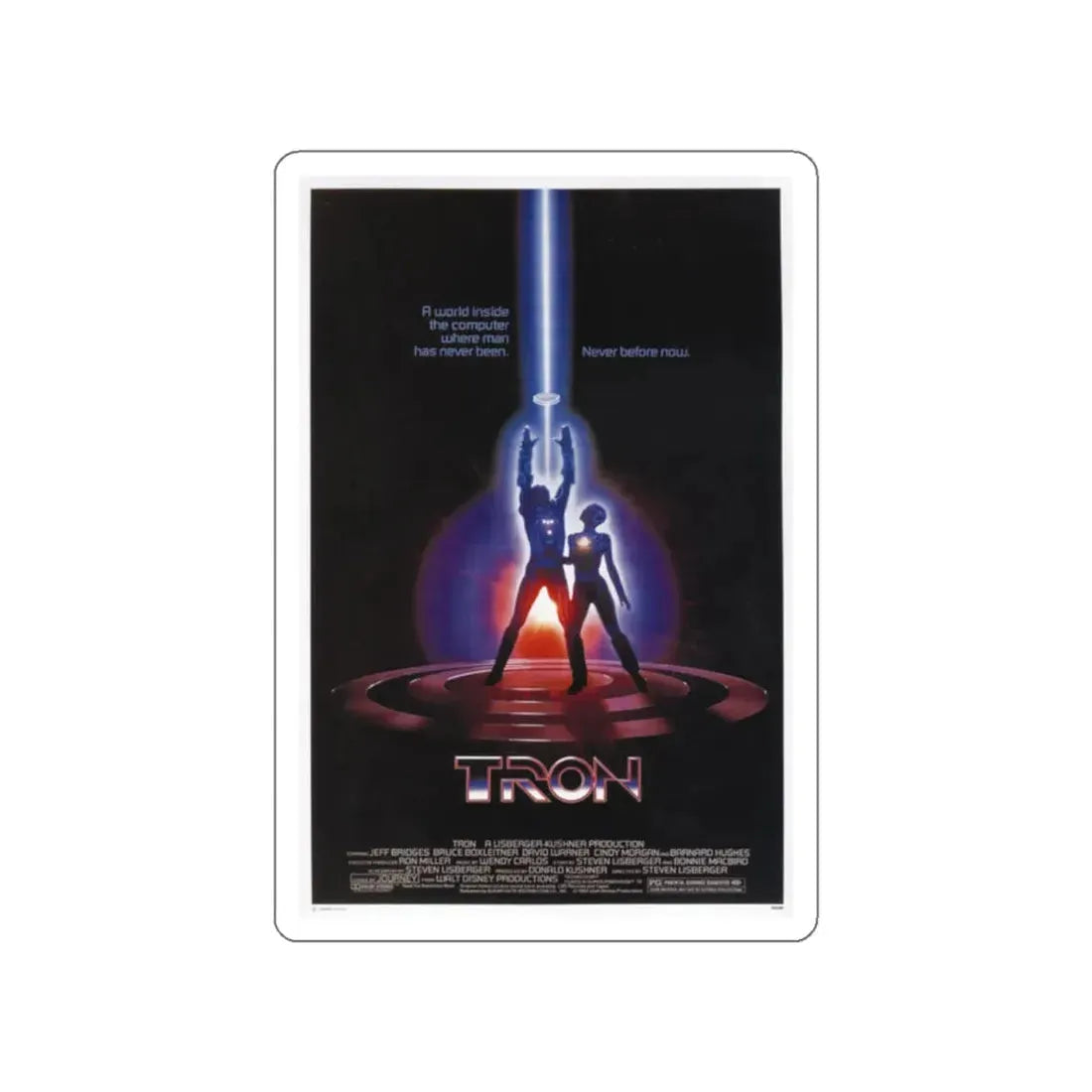 TRON 1982 Movie Poster STICKER Vinyl Die-Cut Decal 2 Inch - The Sticker Space