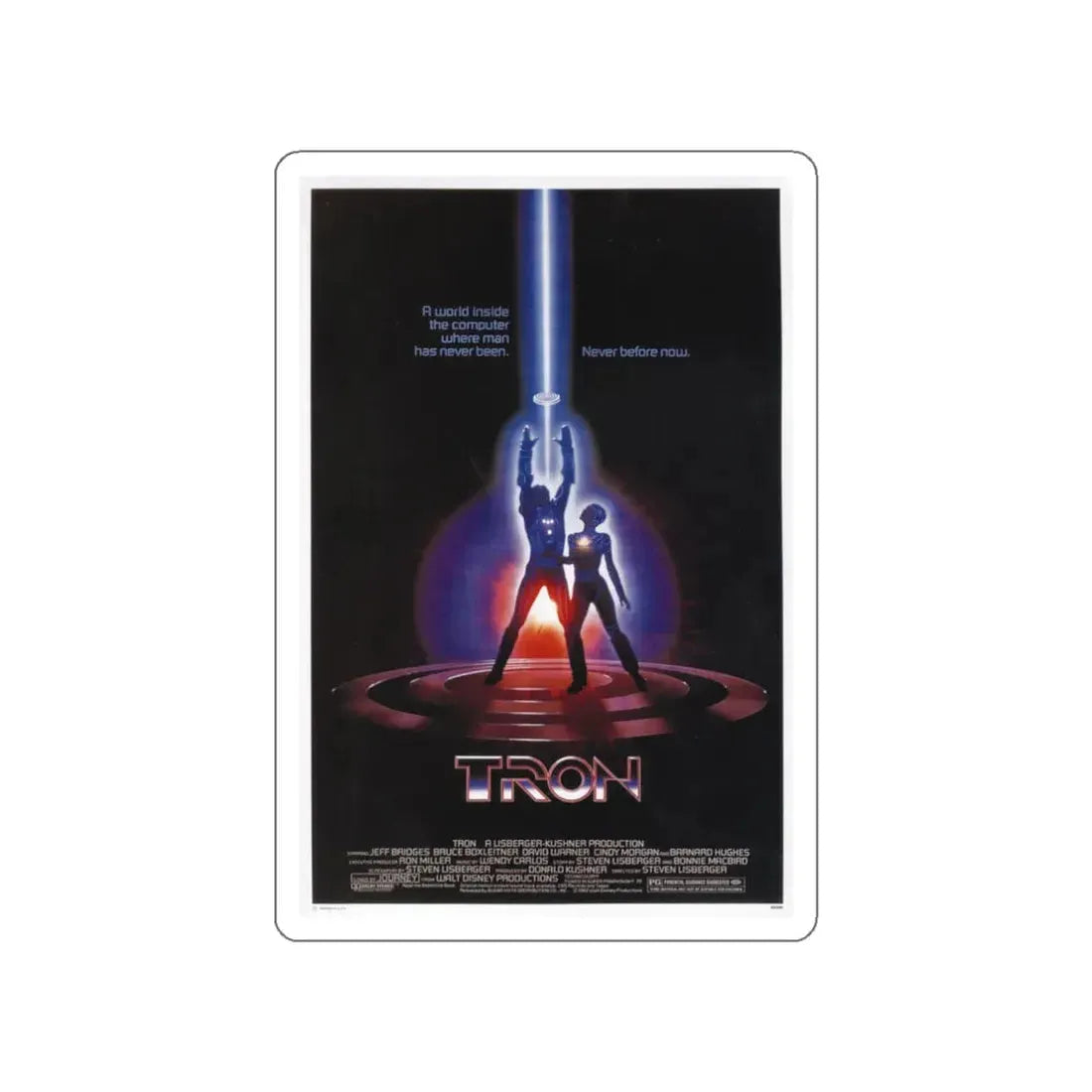 TRON 1982 Movie Poster STICKER Vinyl Die-Cut Decal 3 Inch - The Sticker Space