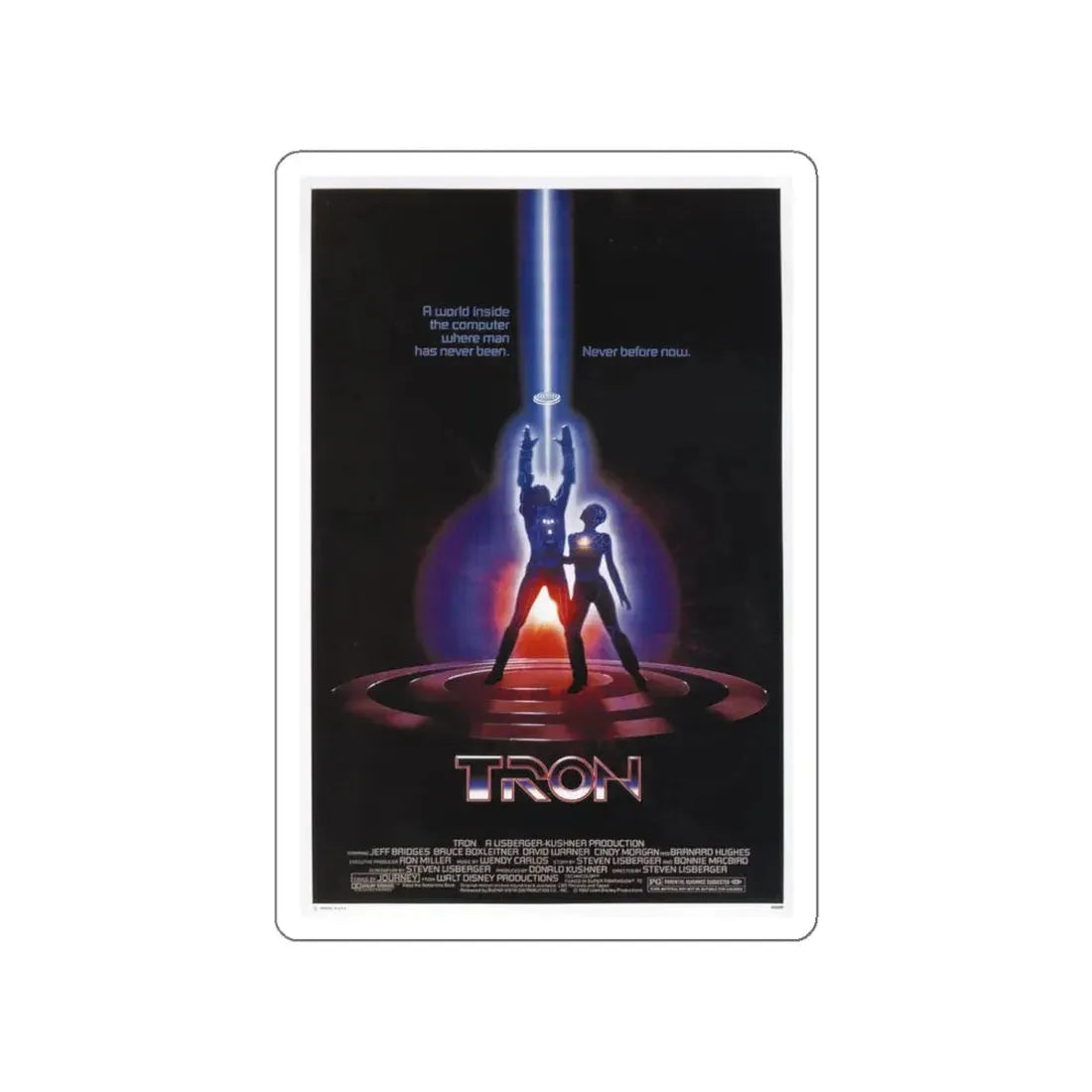 TRON 1982 Movie Poster STICKER Vinyl Die-Cut Decal 6 Inch - The Sticker Space