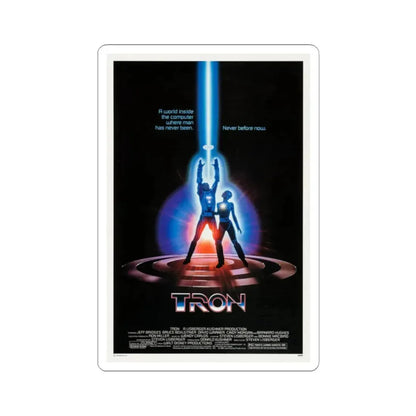 Tron 1982 Movie Poster - STICKER Vinyl Kiss-Cut Decal 2 Inch White - The Sticker Space