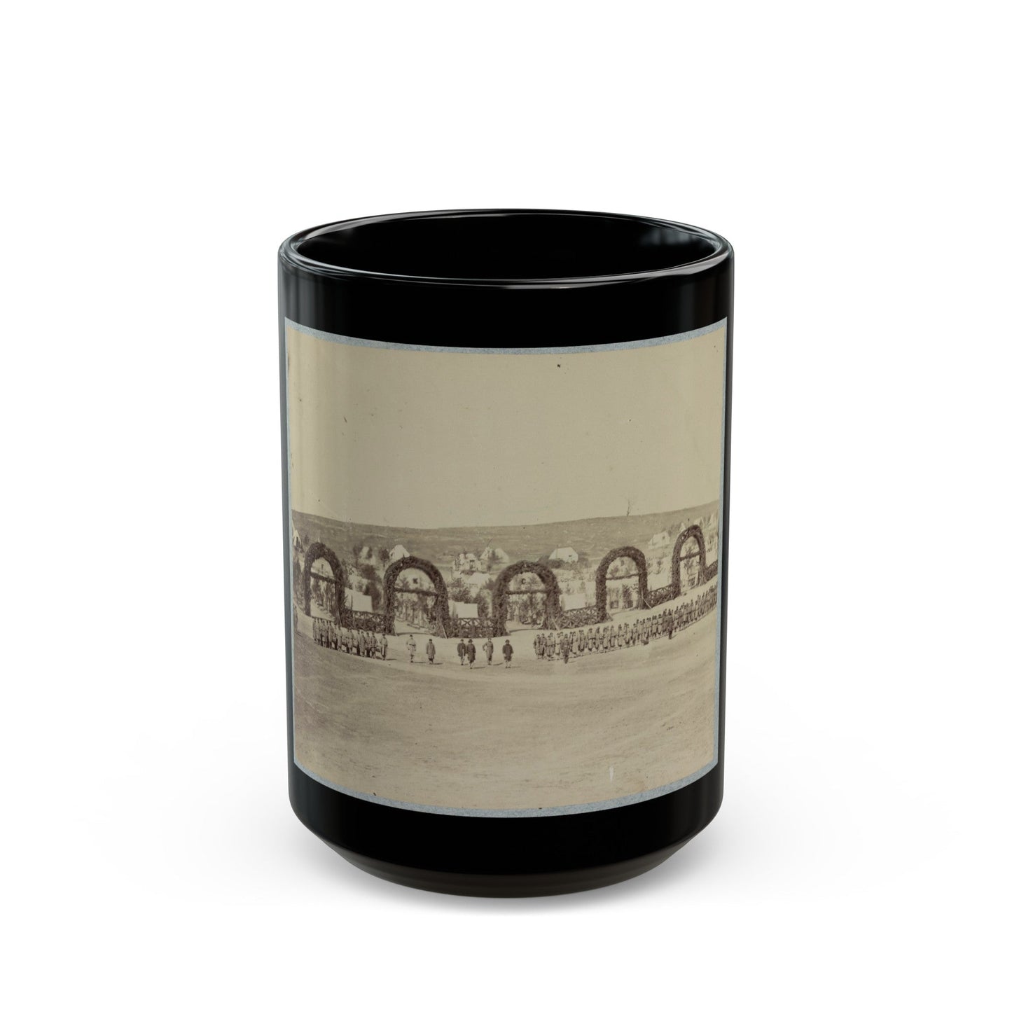 Troops In Formation At Camp Of The 44th New York Infantry Near Alexandria, Va. (U.S. Civil War) Black Coffee Mug-15oz-The Sticker Space