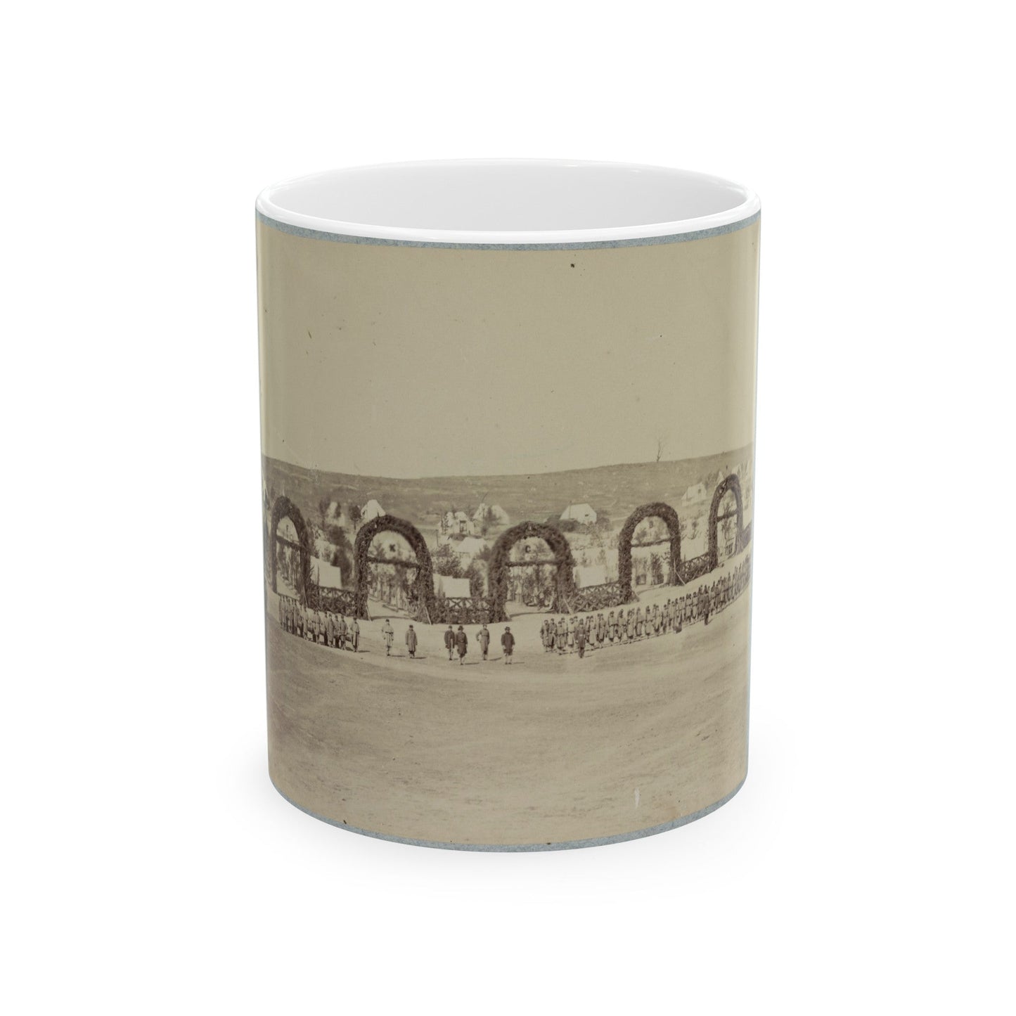 Troops In Formation At Camp Of The 44th New York Infantry Near Alexandria, Va. (U.S. Civil War) White Coffee Mug-11oz-The Sticker Space