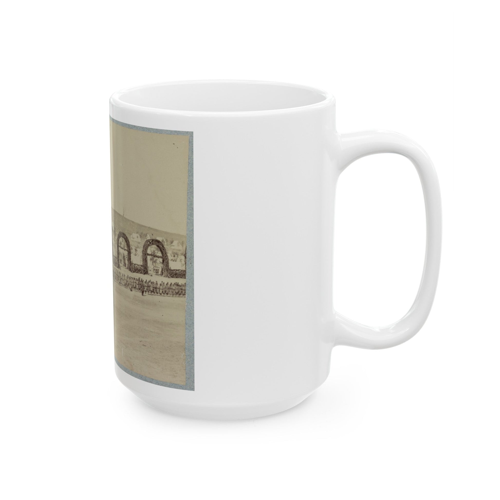 Troops In Formation At Camp Of The 44th New York Infantry Near Alexandria, Va. (U.S. Civil War) White Coffee Mug-The Sticker Space